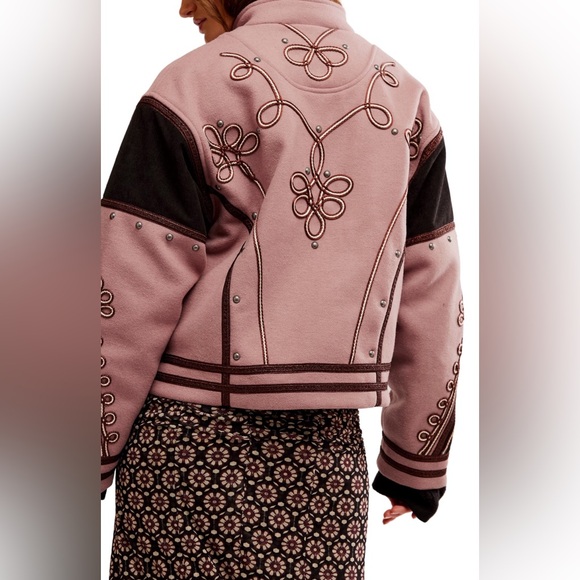 Free People Boy Band Bomber Wool Blend Jacket - Picture 2 of 6